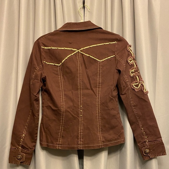 Aziz Boho Embroidered Embellished Blazer Small Med available 0502 w♥️ #74 - Picture 3 of 6